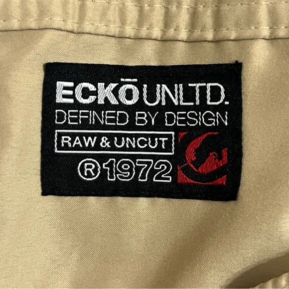 Ecko Unltd. Shorts Mens 38 Khaki Ripstop Cargo Baggy Outdoors Casual Y2k Pocket - Picture 3 of 12